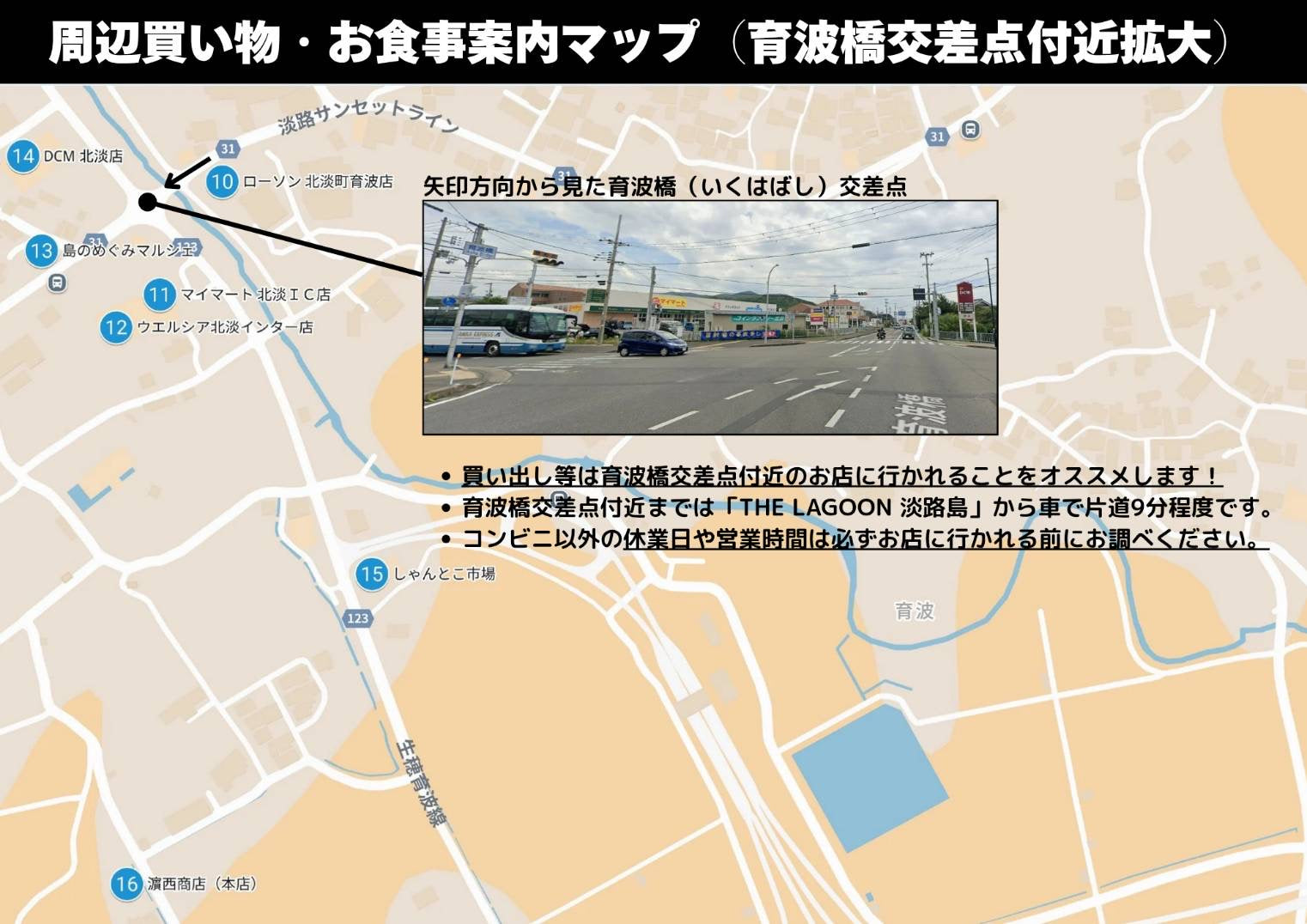 (育波橋交差点付近拡大)